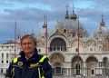 Luigi Brugnaro in piazza San Marco a Venezia