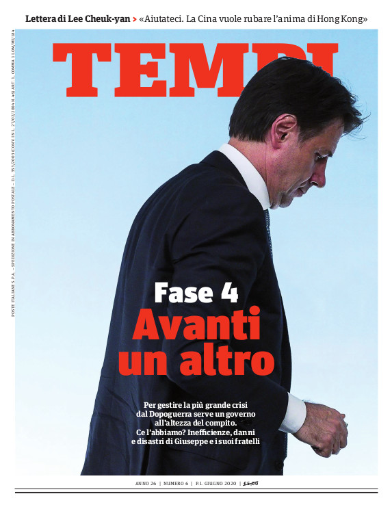 La copertina del numero di giugno 2020 di Tempi