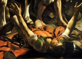 Particolare della conversione di san Paolo di Caravaggio