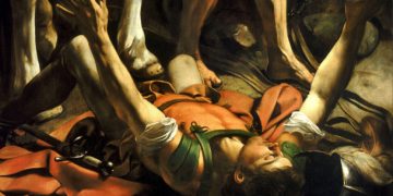 Particolare della conversione di san Paolo di Caravaggio