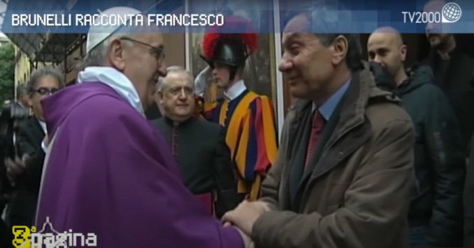 Papa Francesco con Lucio Brunelli
