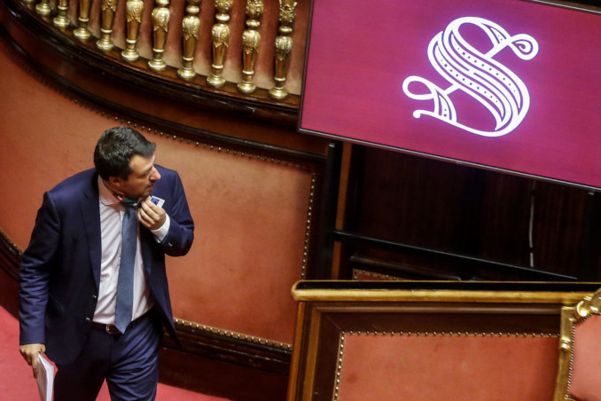 Salvini in Senato per il voto sul processo Open Arms