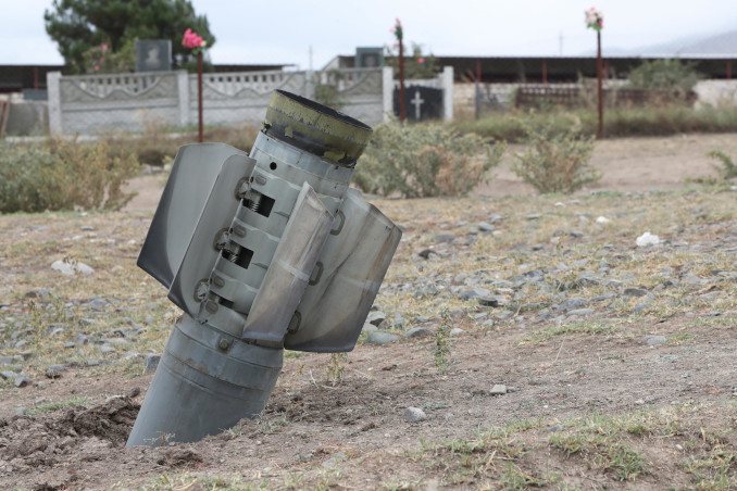 Ordigno residuo di bombardamenti sul Nagorno Karabakh