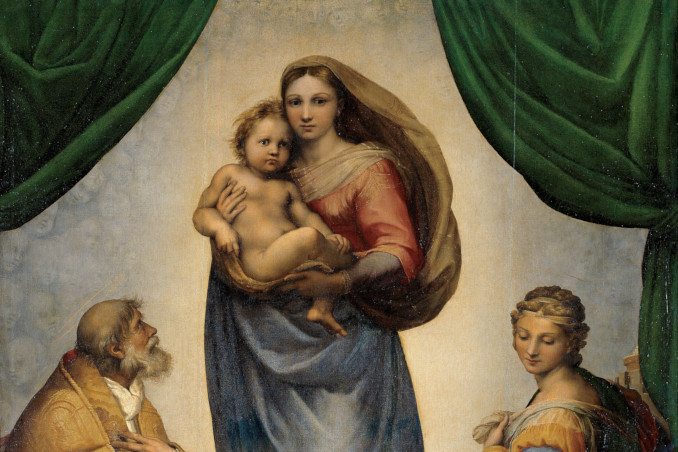 La Madonna Sistina di Raffaello, particolare