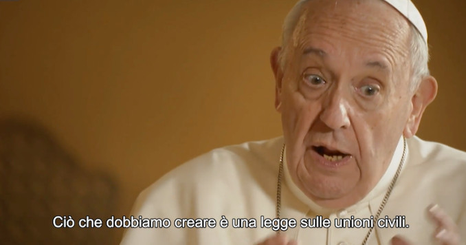 Le dichiarazioni del Papa sulle unioni civili gay nel documentario 'Francesco'