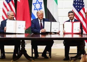 Trump alla firma degli Accordi di Abramo con Israele e Emirati Arabi Uniti