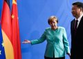 Xi Jinping con Angela Merkel in visita a Berlino