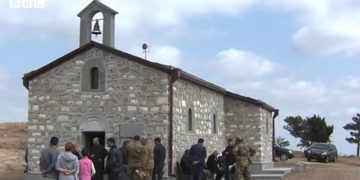 La chiesa armena distrutta dagli armeni a Jabrayil