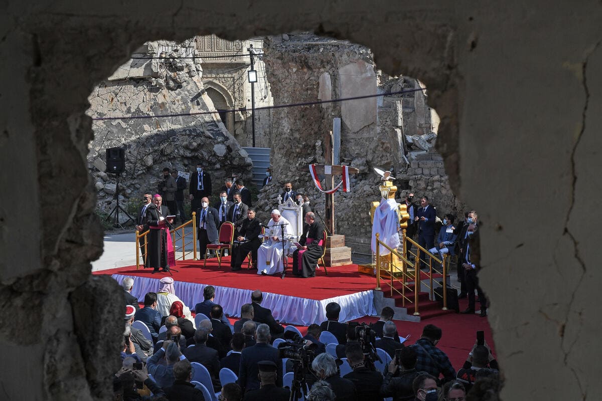 papa Francesco, messa a Mosul in Iraq