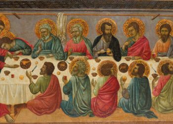 L'ultima cena di Gesù con gli apostoli dipinta da Ugolino da Siena