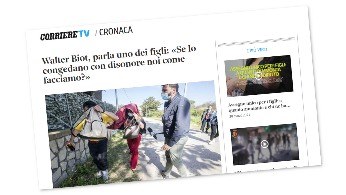 Video del Corriere della Sera sulla famiglia di Walter Biot
