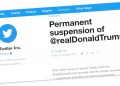Annuncio della sospensione permanente del profilo di Trump da parte di Twitter