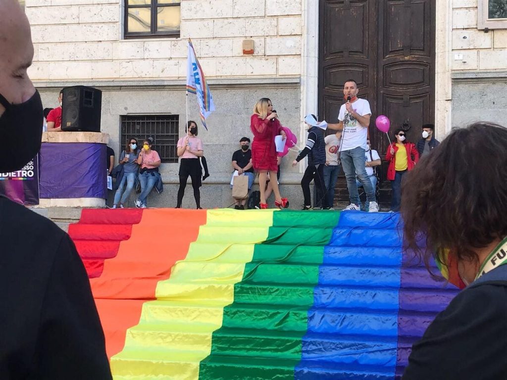 La manifestazione a sostegno del Ddl Zan a Cagliari, 15 maggio 2021