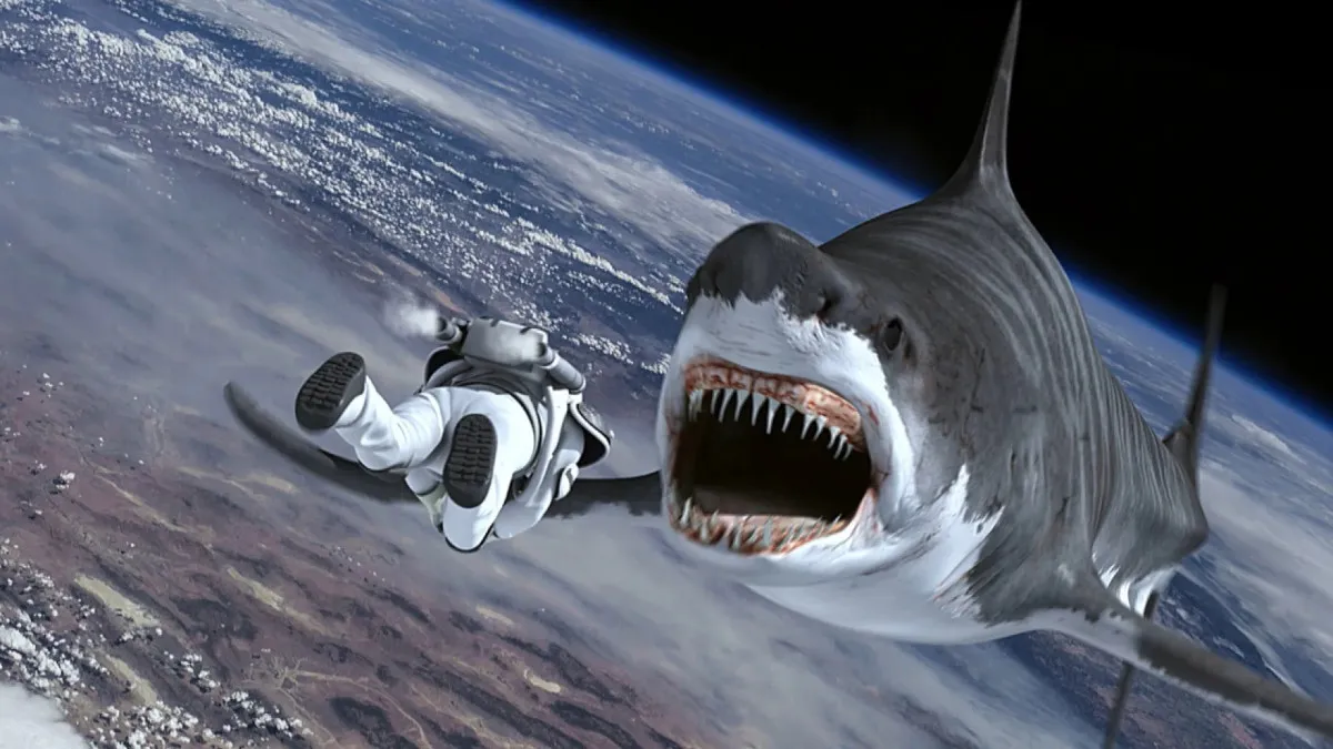 Una scena di Sharknado 3