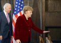 Il presidente americano Joe Biden con il cancelliere tedesco Angela Merkel