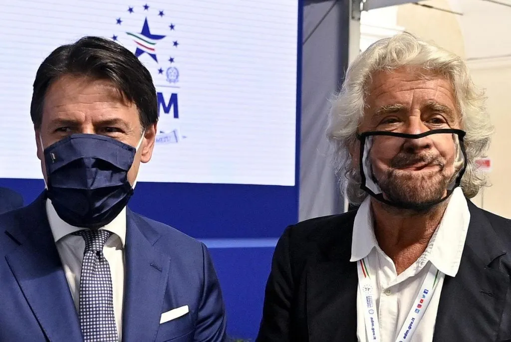 Giuseppe Conte con Beppe Grillo