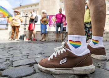 Manifestazione a favore del ddl Zan davanti a Montecitorio