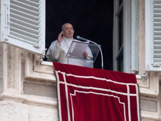 Papa Francesco recita l'Angelus in Piazza San Pietro a Roma