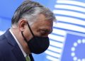 Viktor Orban, premier dell'Ungheria, arriva al Consiglio Europeo