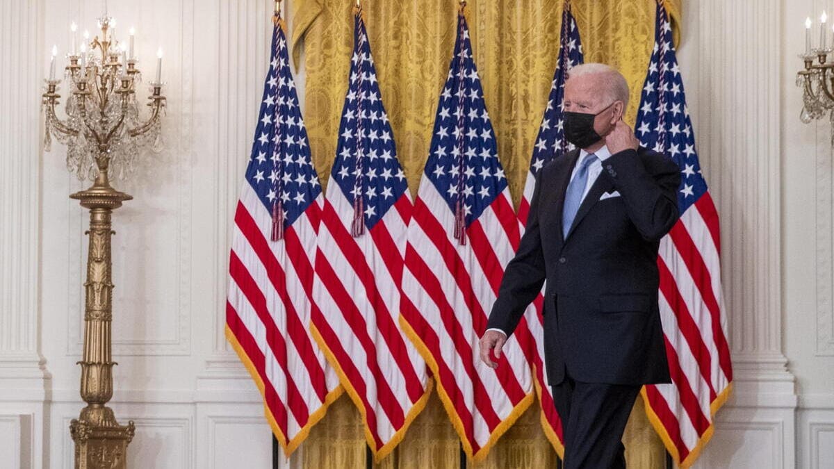 Il presidente americano Joe Biden arriva alla Casa Bianca per fare un discorso sulla situazione in Afghanistan