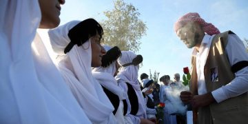 Funerale di un capo dei yazidi nel nord dell'Iraq