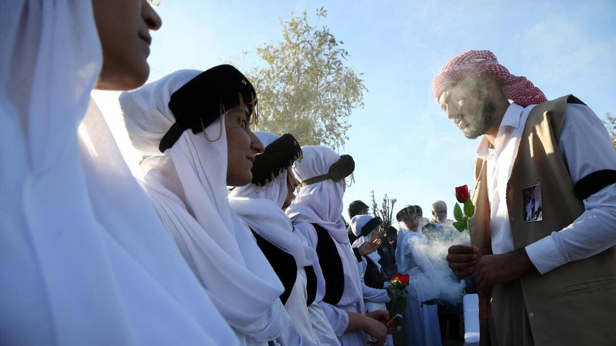 Funerale di un capo dei yazidi nel nord dell'Iraq