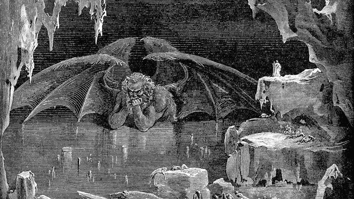 Dante all'inferno in un'incisione di Gustave Doré