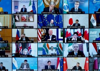 Il leader del G20 in collegamento per il summit sull'Afghanistan (foto Ansa)