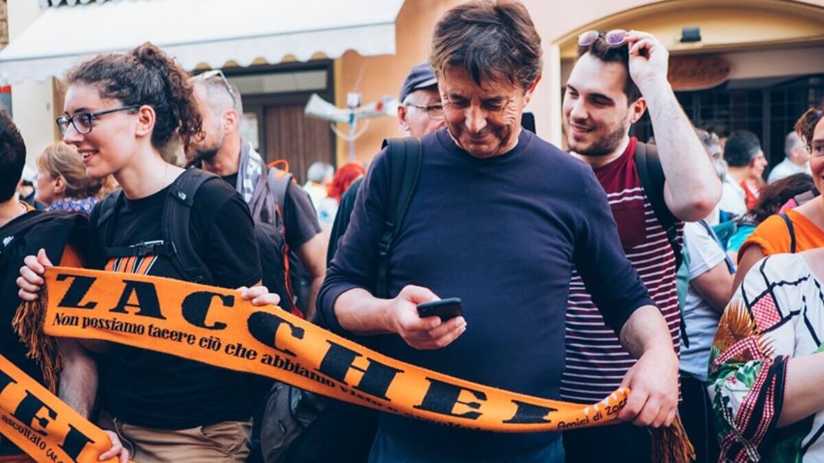 Luigi Amicone al pellegrinaggio Macerata - Loreto nel 2019 (Foto Leonora Giovanazzi)