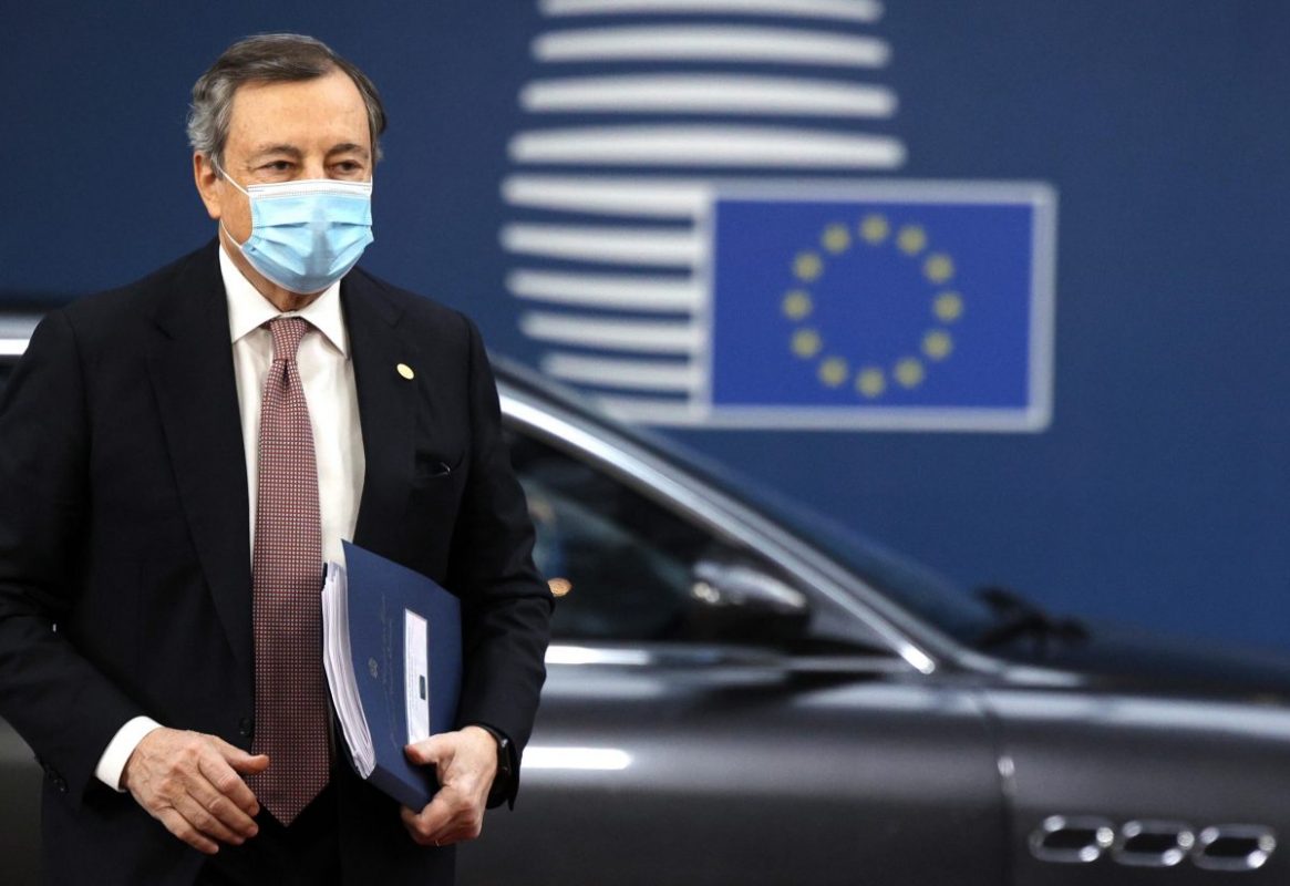 Mario Draghi arriva a Bruxelles per il Consiglio europeo