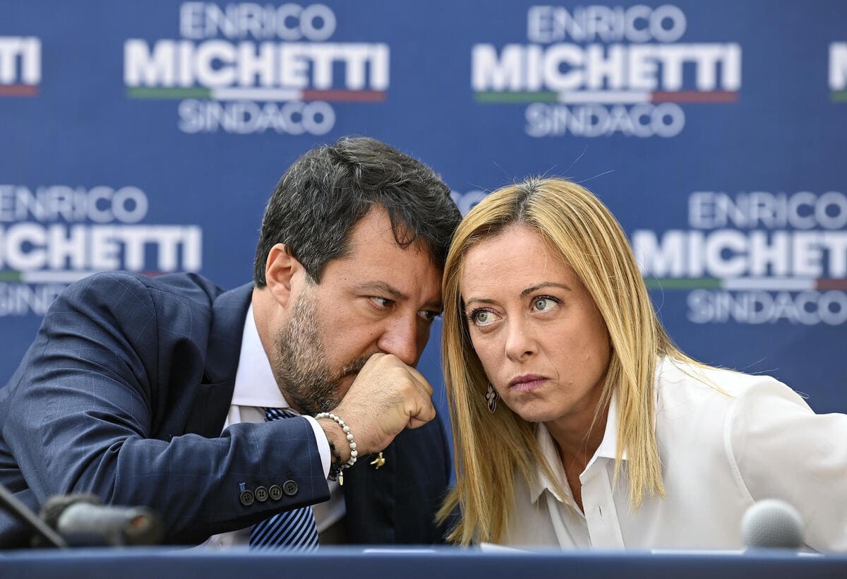 Matteo Salvini con Giorgia Meloni