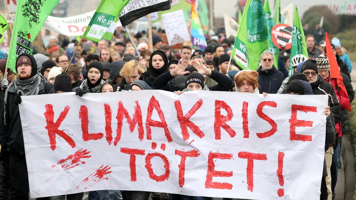 Manifestazione contro il cambiamento climatico a Datteln, in Germania