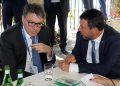 Il ministro dello Sviluppo economico, Giancarlo Giorgetti, con il leader della lega Matteo Salvini