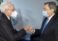 Il presidente della Repubblica Sergio Mattarella con il presidente del Consiglio, Mario Draghi (foto Ansa)