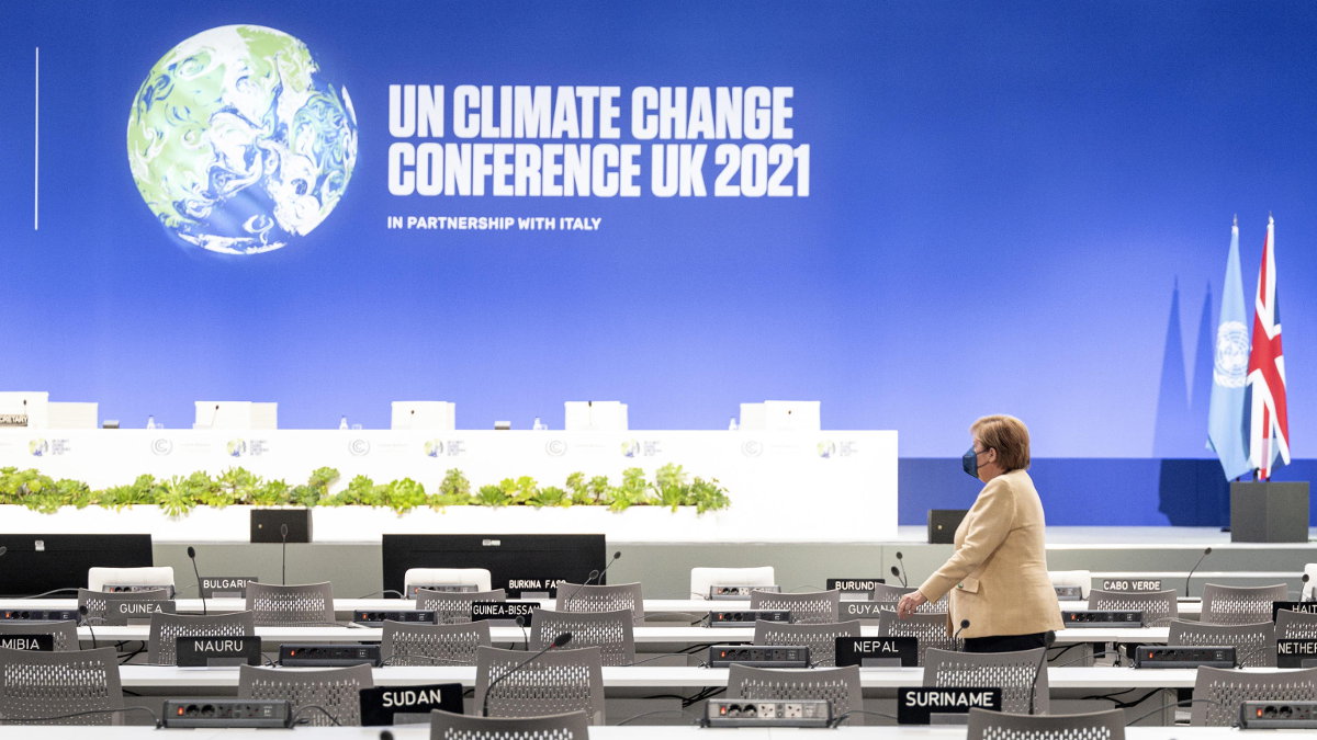 Angela Merkel alla Conferenza Onu sul clima a Glasgow (Cop26)