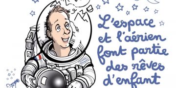 La vignetta di Plantu per il ritorno dalla spazio di Thomas Pesquet (dal profilo Twitter @plandu)