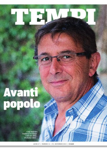 La copertina del numero di novembre 2021 di Tempi, dedicata a Luigi Amicone