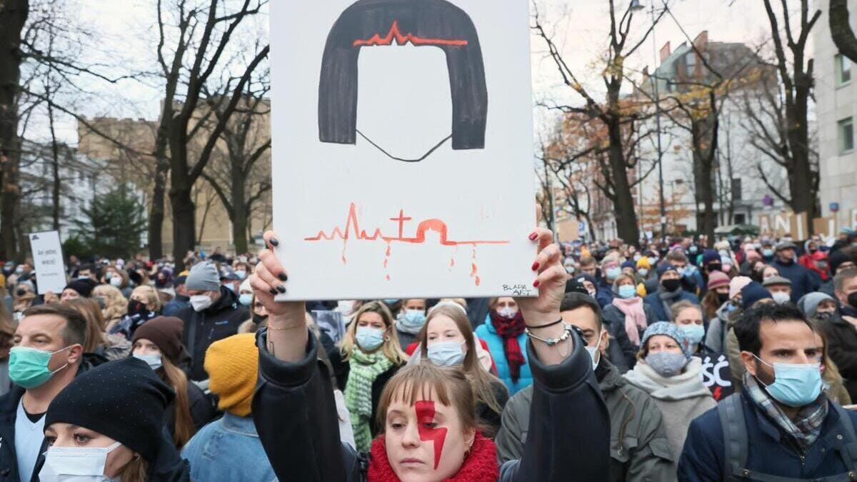 Protesta a favore dell'aborto in Polonia