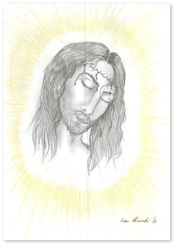 Volto di Cristo disegnato dal detenuto Ivan Maria