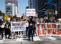 Proteste a Los Angeles contro la polizia, nel luglio 2020 (foto Ansa)