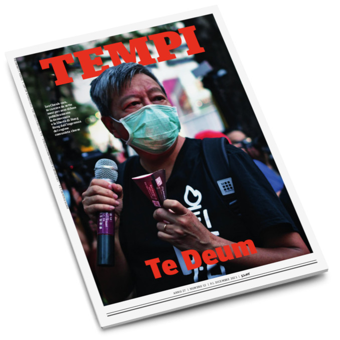 La copertina del numero di dicembre 2021 di Tempi, dedicata al Te Deum