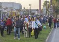 Migranti dell'Honduras e del Nicaragua in marcia verso gli Stati Uniti a San Pedro Sula, Honduras, lo scorso 15 gennaio (foto Ansa)
