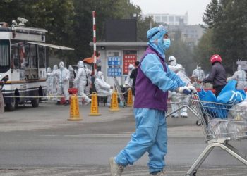 Quartiere chiuso durante un lockdown per il Covid in Cina