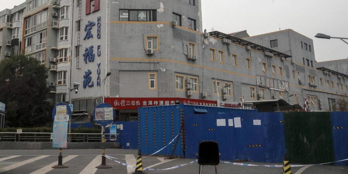 Un quartiere in Cina in lockdown per il Covid