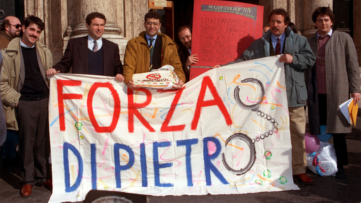 Manifestazione in difesa dell'inchiesta Mani pulite