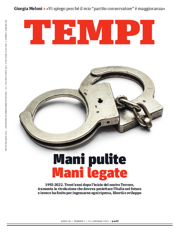 La copertina del numero di gennaio 2022 di Tempi, dedicata al trentesimo anniversario di Mani pulite