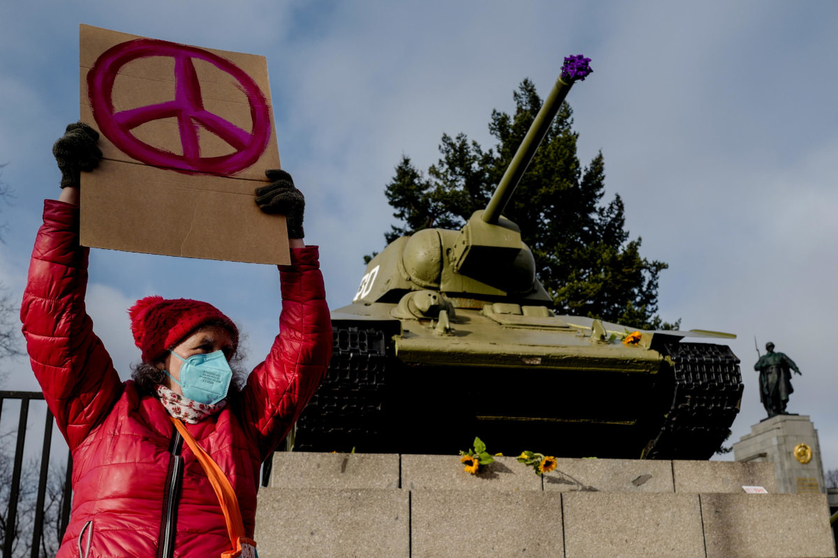 Protesta contro la guerra in Ucraina