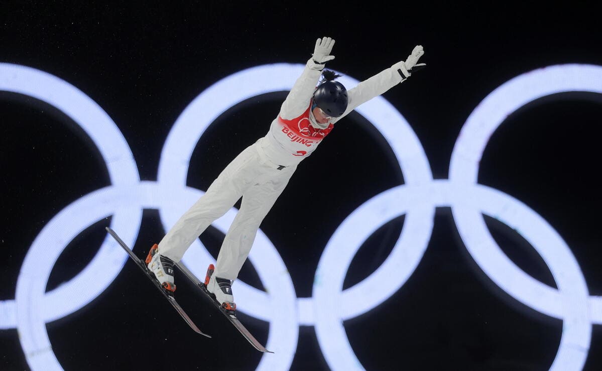 L'australiana Laura Peel durante la finale di Freestyle alle Olimpiadi di Pechino