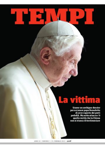 La copertina del numero di febbraio 2022 di Tempi, dedicata a Benedetto XVI e al pedofilia nella Chiesa