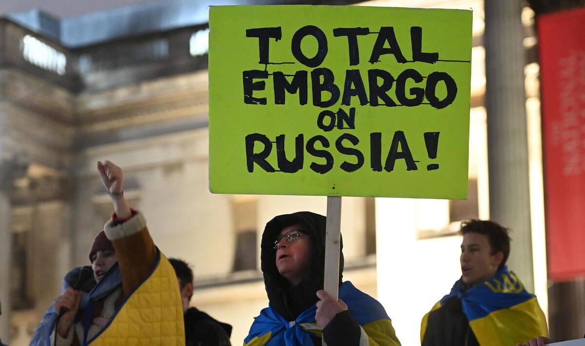 Proteste a Londra contro la Russia per la guerra in Ucraina 